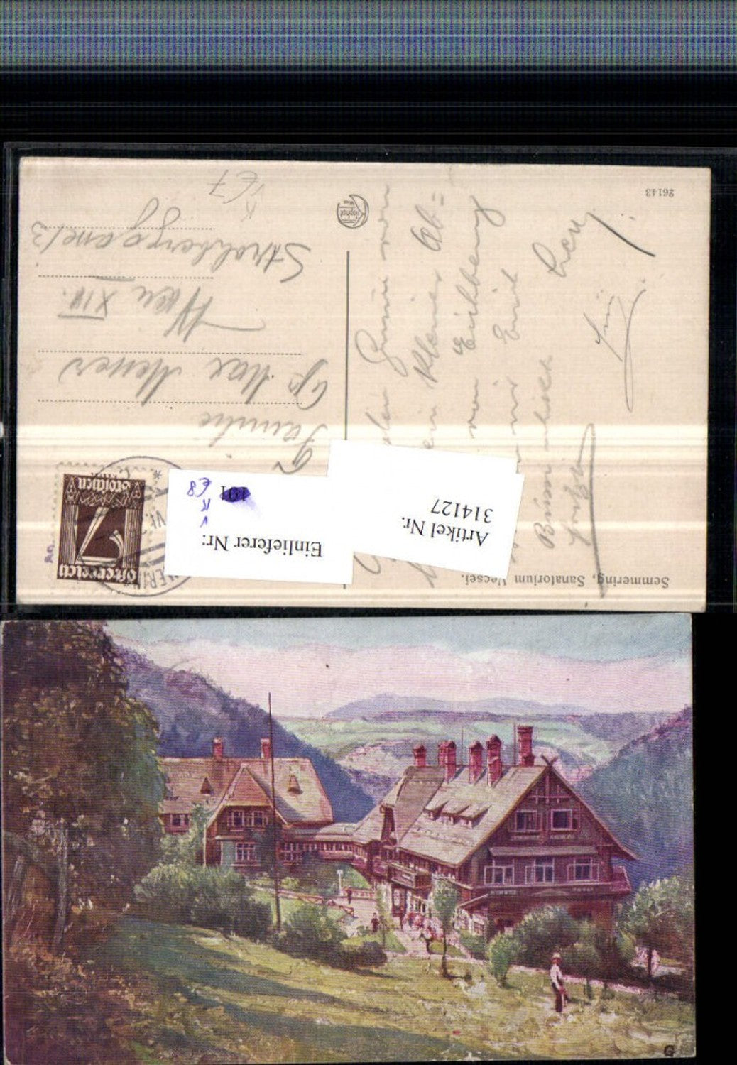 314127,Künstler AK Semering Sanatorium Vecsei pub Kilophot 26143