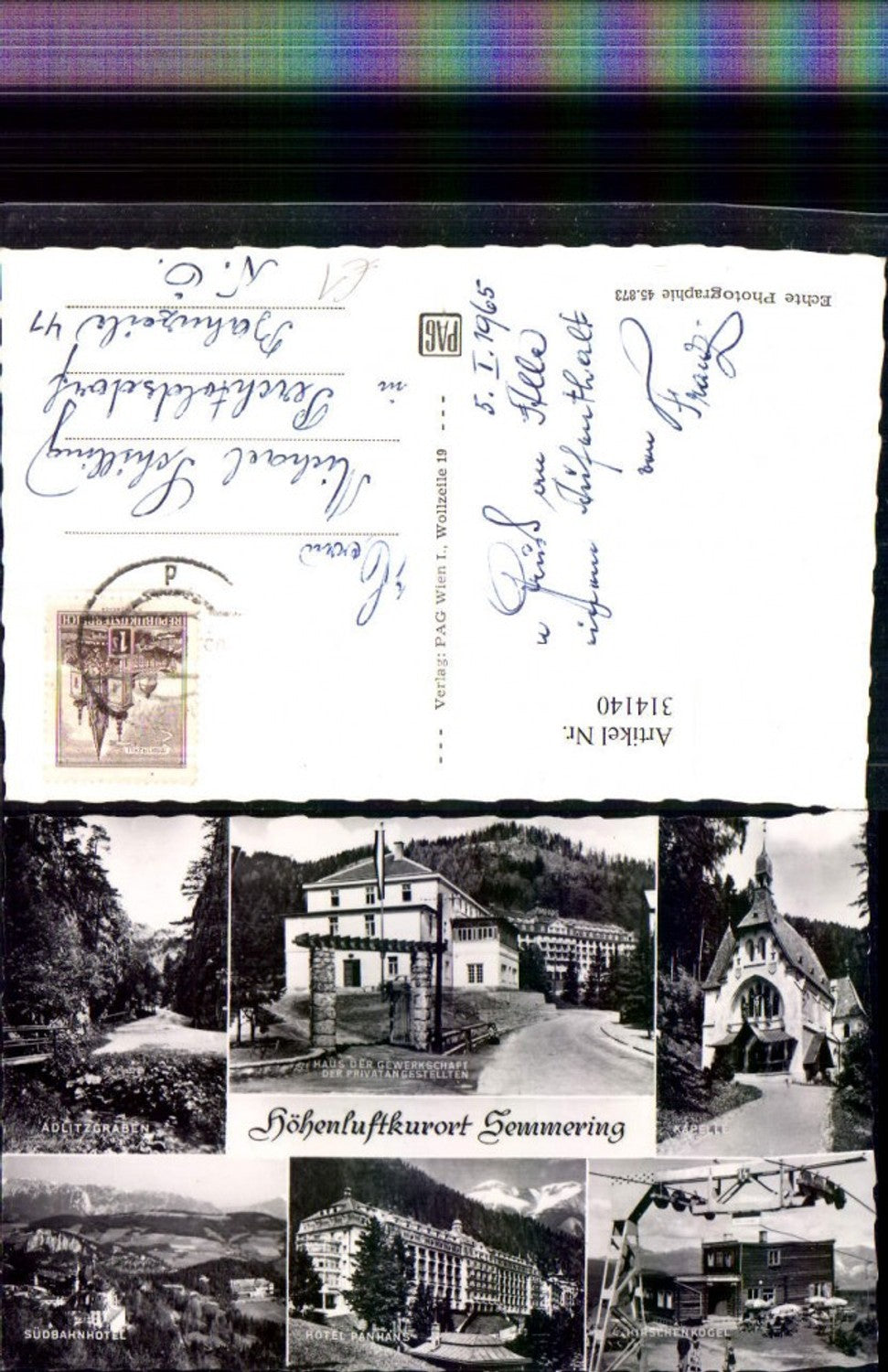 314140,Semmering Südbahnhotel Hotel Panahns Kapelle Adlitzgraben Mehrbildkarte
