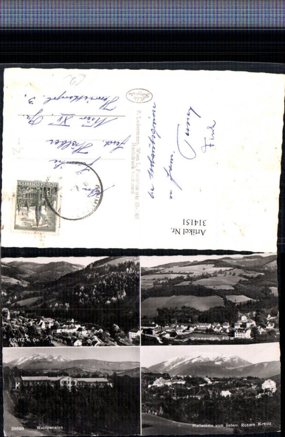 314151,Edlitz Grimmenstein Totale Waldpension Heilstätte Mehrbildkarte