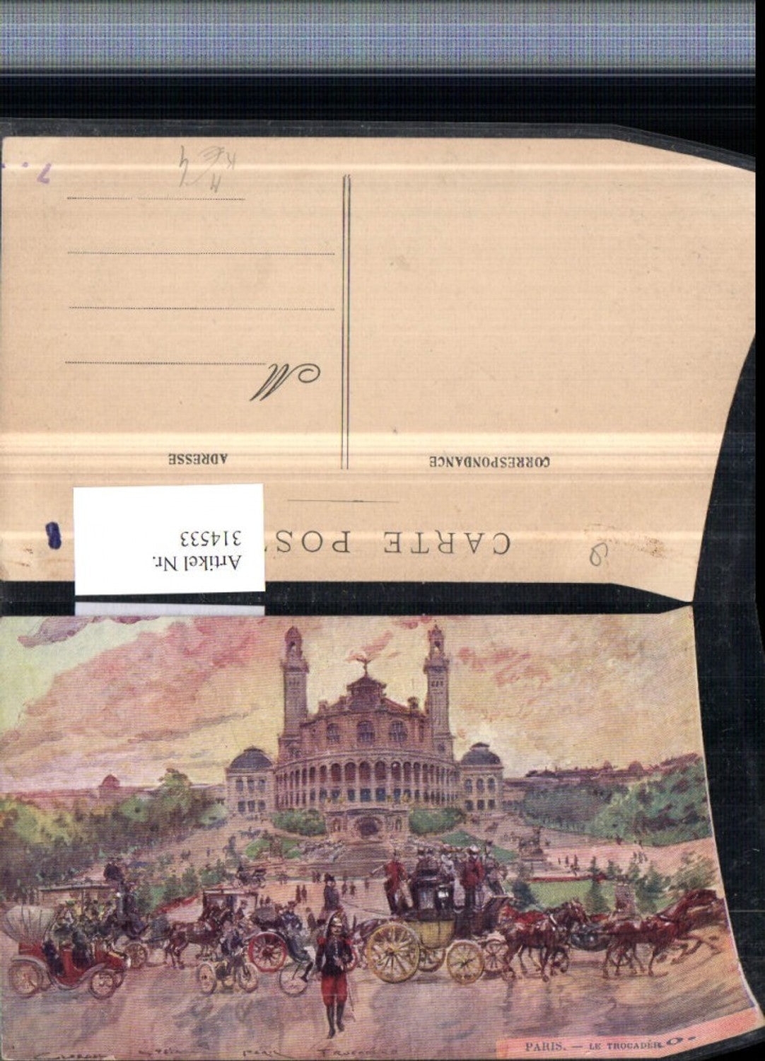 314533,Künstler AK Georges Stein Paris Le Trocadero Kutschen