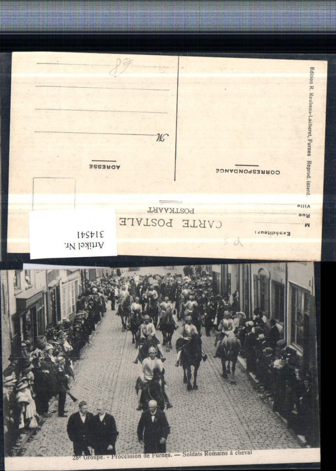 314541,Furnes Veurne Procession 25. Groupe Soldats Romains a cheval Soldaten