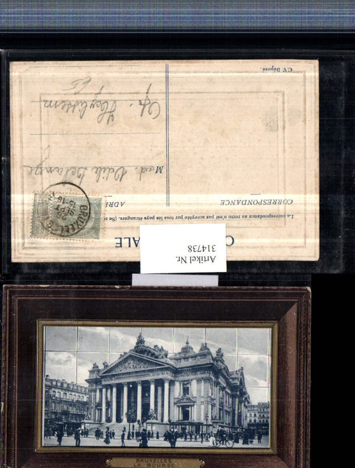 314738,Bruxelles Brüssel La Bourse Börse Präge Passepartout