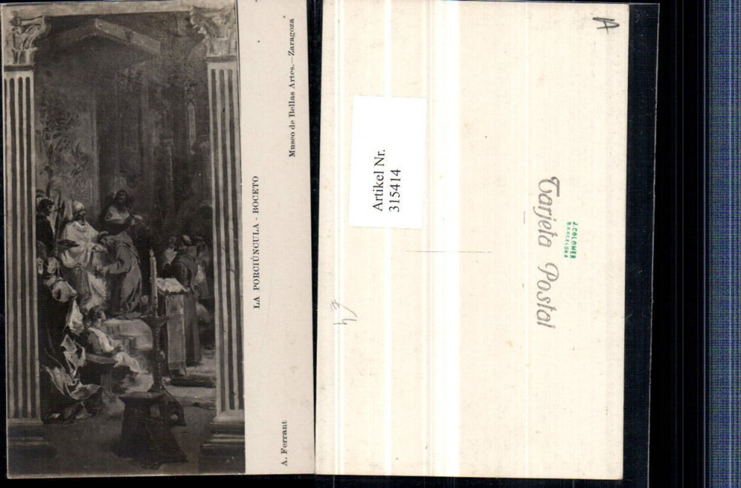 315414,Künstler AK A. Ferrant La Porciuncula Boceto Kirche Papst Kerze