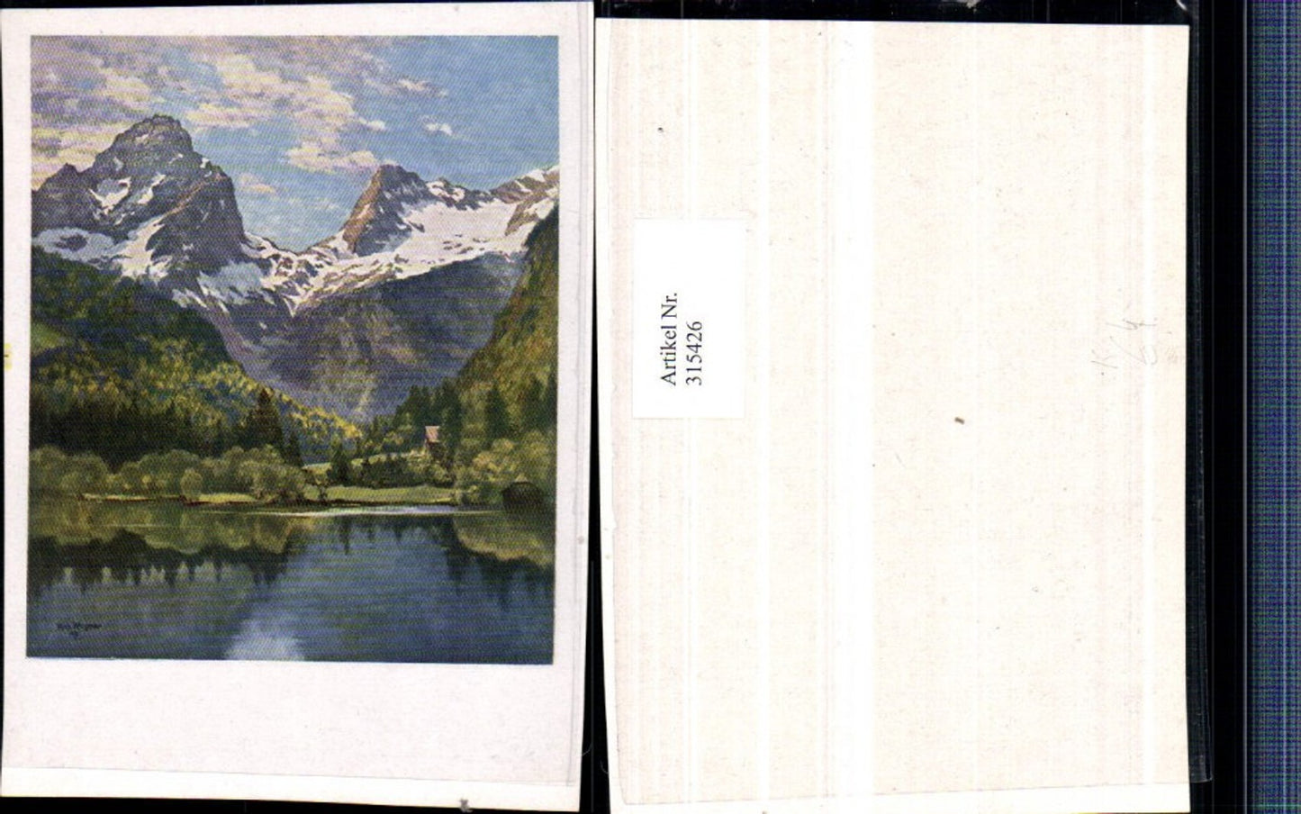315426,Künstlerkarte Richard Wagner See Bergkulisse