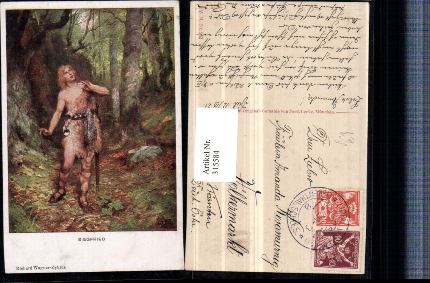 315584,M. Munk 982 Künstler Ferd. Leeke Siegfried Horn Sandalen Wald