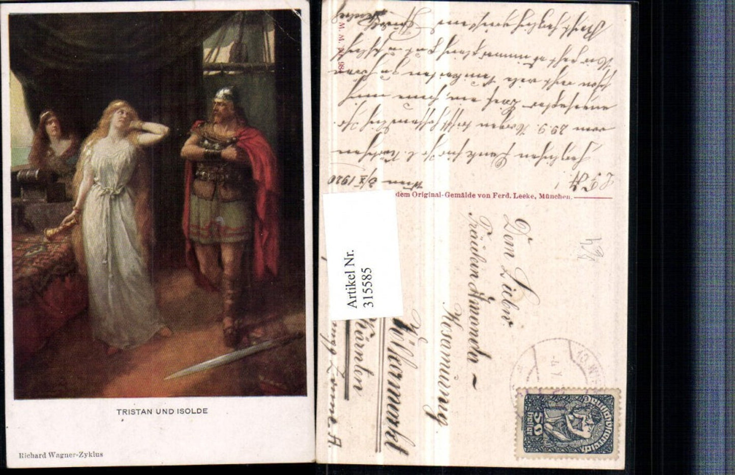 315585,M. Munk 984 Künstler Ferd. Leeke Tristan u. Isolde Schwert
