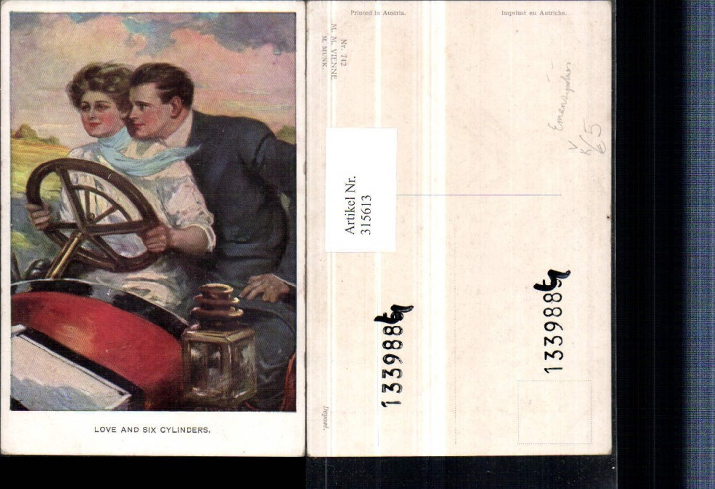 315613,M. Munk Vienne 742 Künstler Love and Six Cylinders Emazipation Automobil