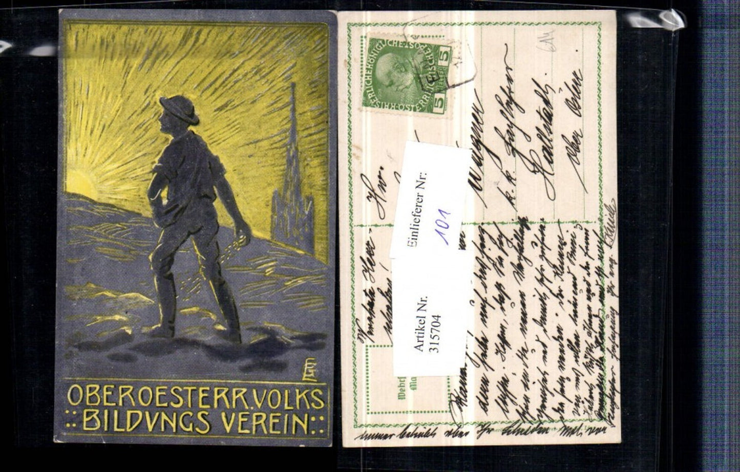315704,Künstler AK Oberösterreichischer Volksbindungsverein Aussaat Sonne