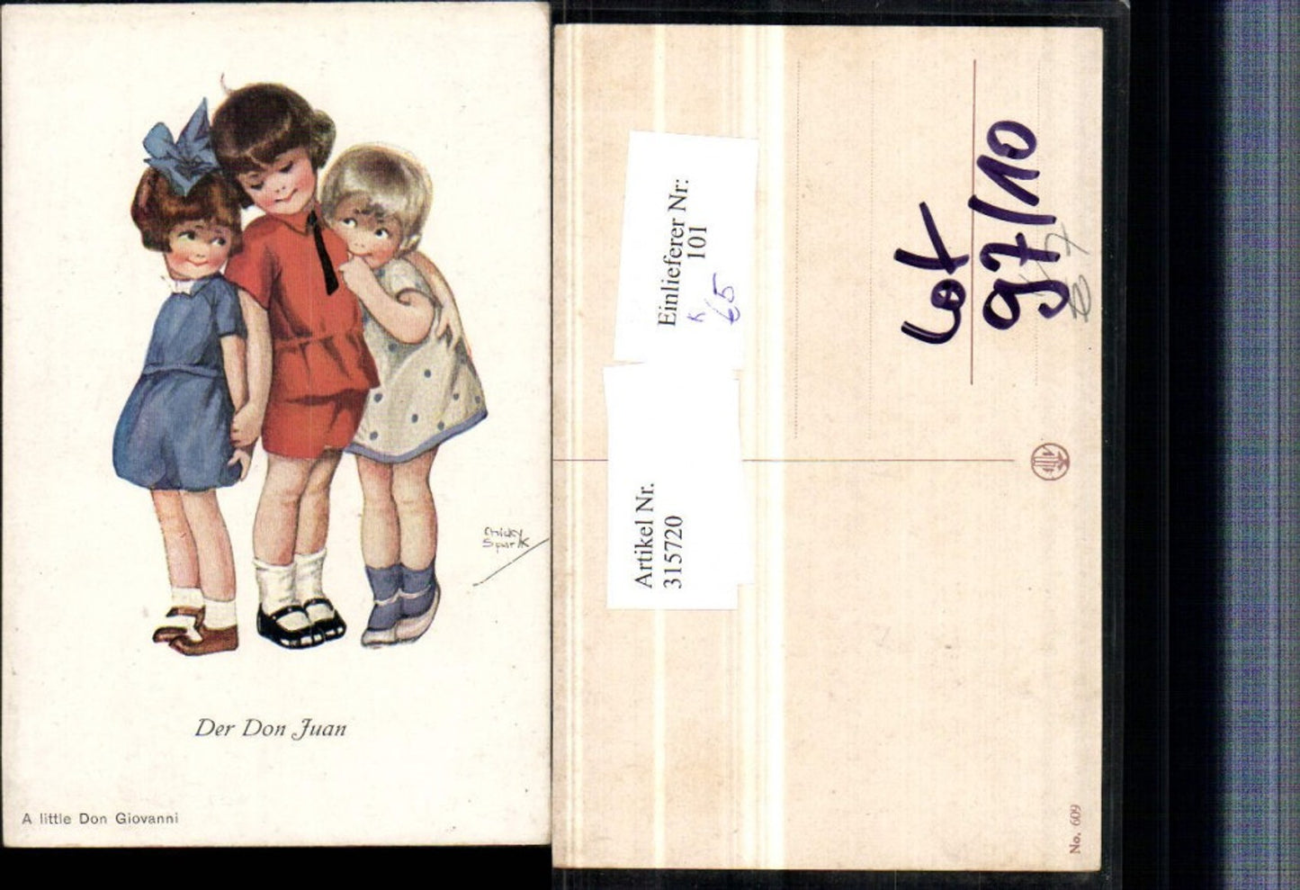 315720,Künstler AK Chicky Spark Der Don Juan Mädchen Kinder