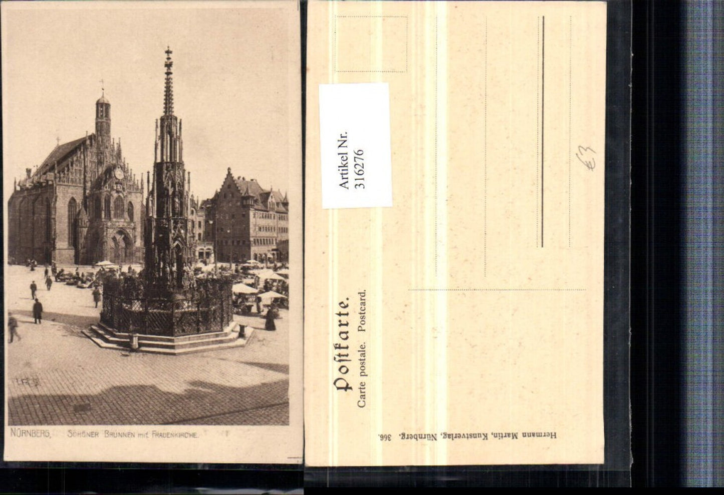 316276,Nürnberg Schöner Brunnen m. Frauenkirche Markt