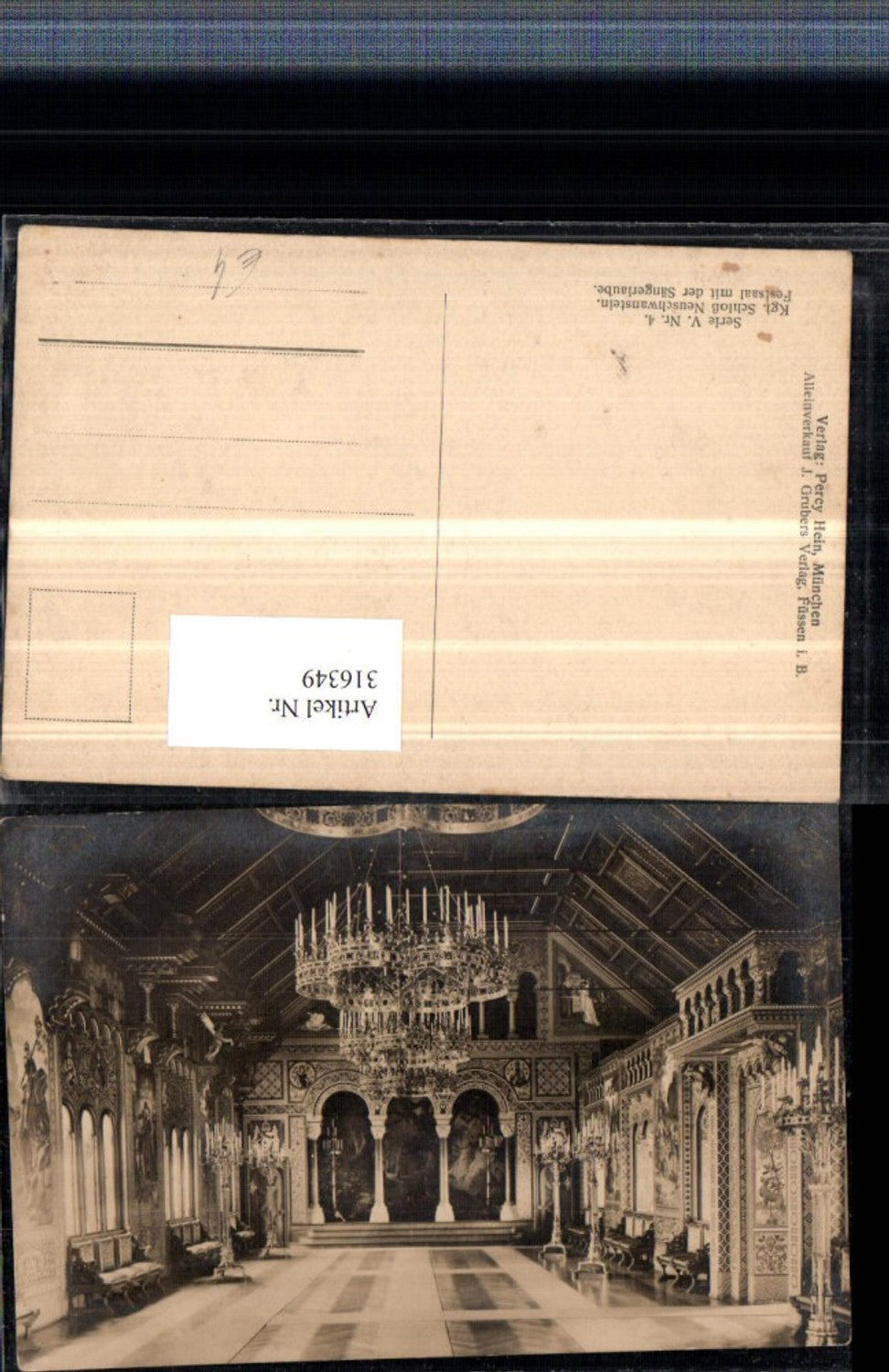 316349,Königliches Schloss Neuschwanstein b. Füssen Festsaal m. Sängerlaube