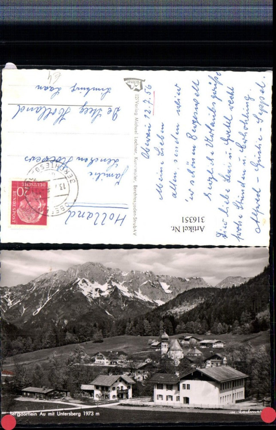 316351,Bergdörflein Au Totale m. Untersberg Bergkulisse