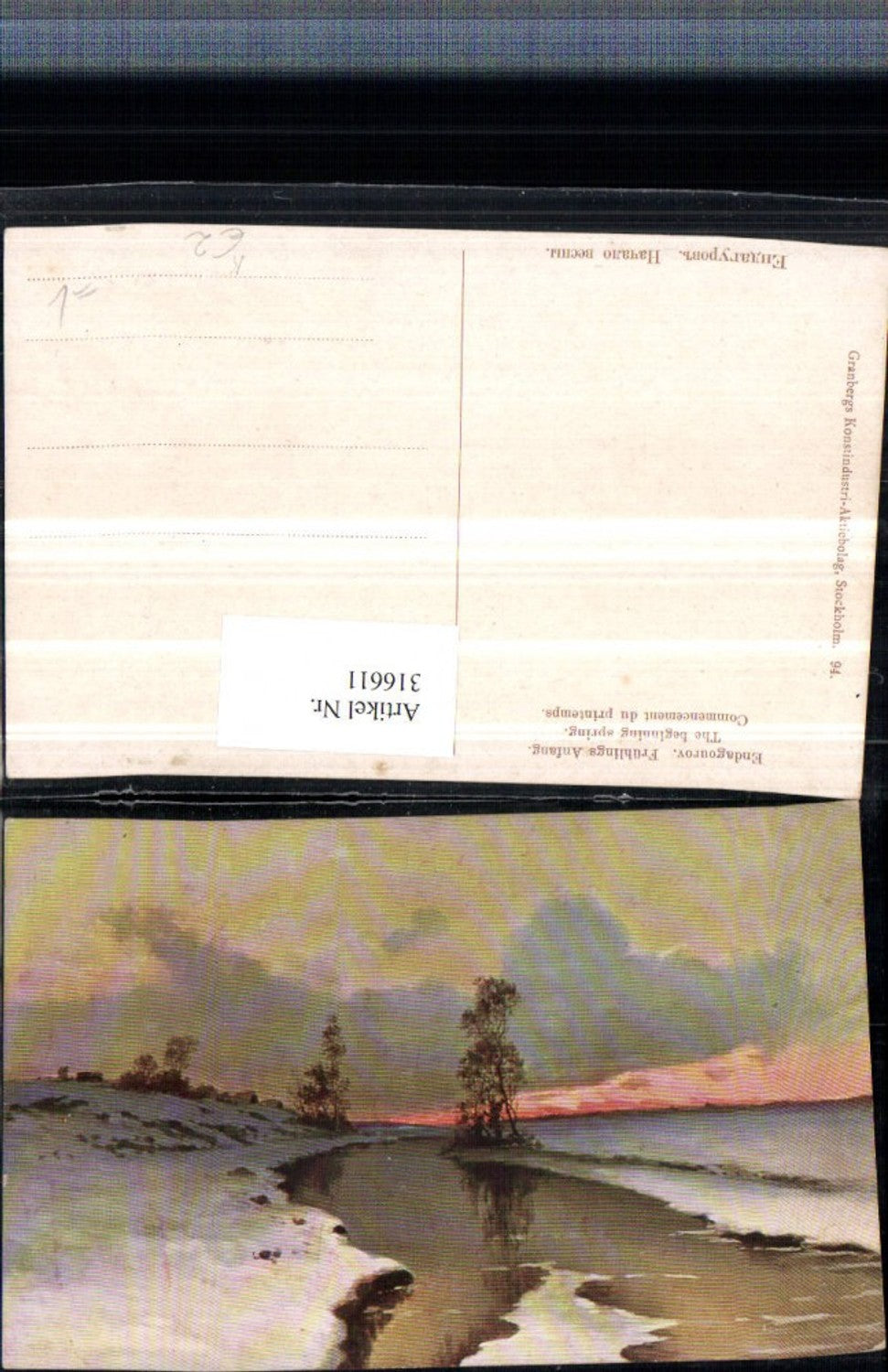 316611,Künstler AK Endagourov Frühlings Anfang Winterlandschaft