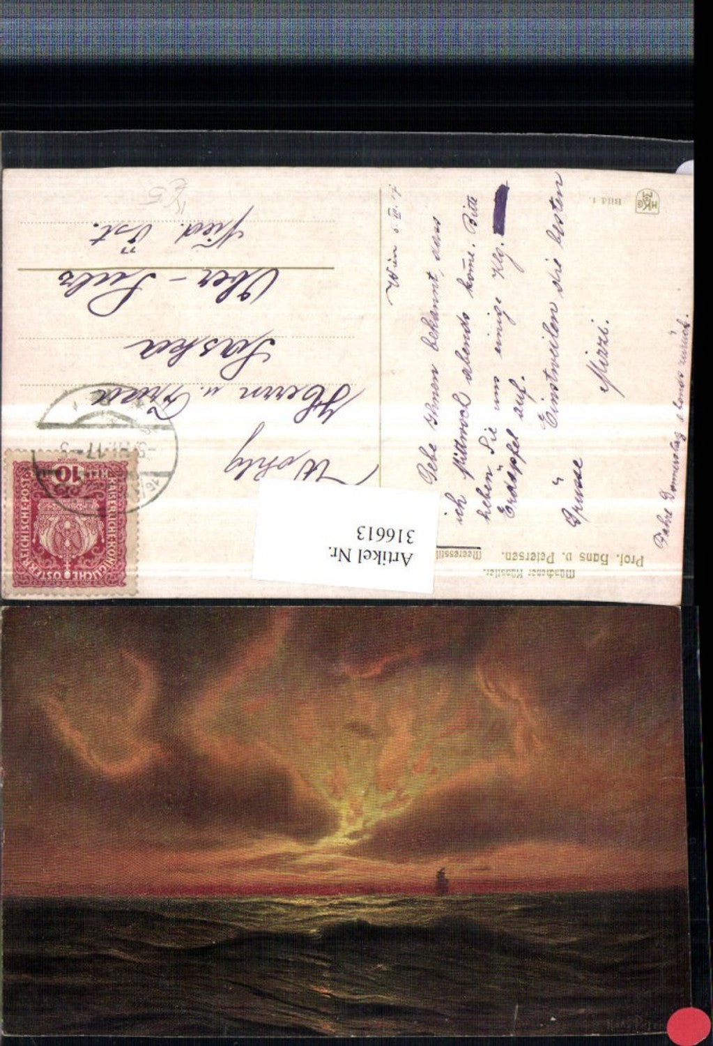 316613,Künstler AK Hans v. Petersen Meeresstille Stimmungsbild