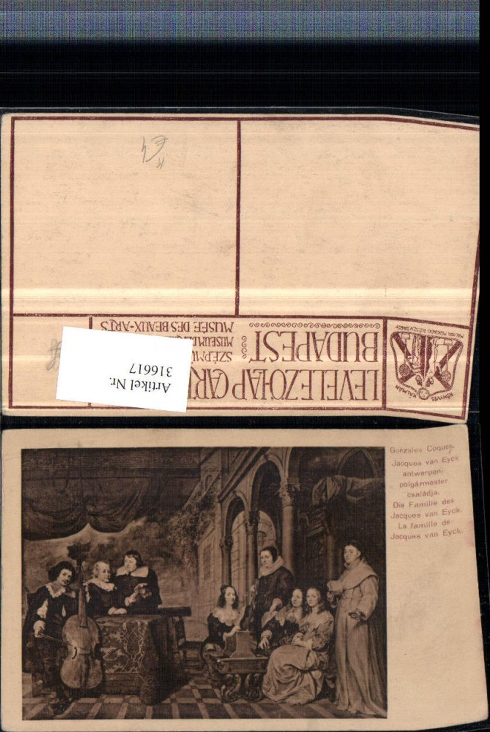 316617,Künstler AK Gonzales Coques Familie des Jacques van Eyck Cello