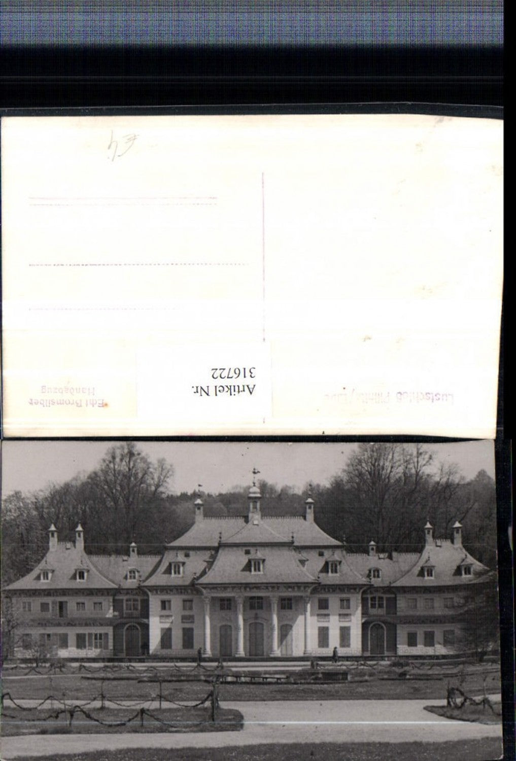 316722,Handabzug Lustschloss Schloss Pillnitz an d. Elbe