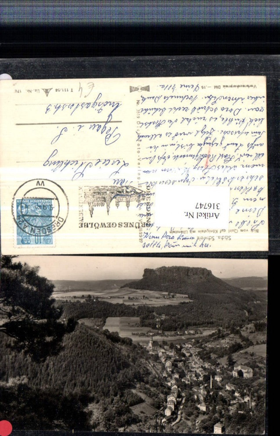 316747,Blick v. Quirl auf Königstein m. Lilienstein Totale
