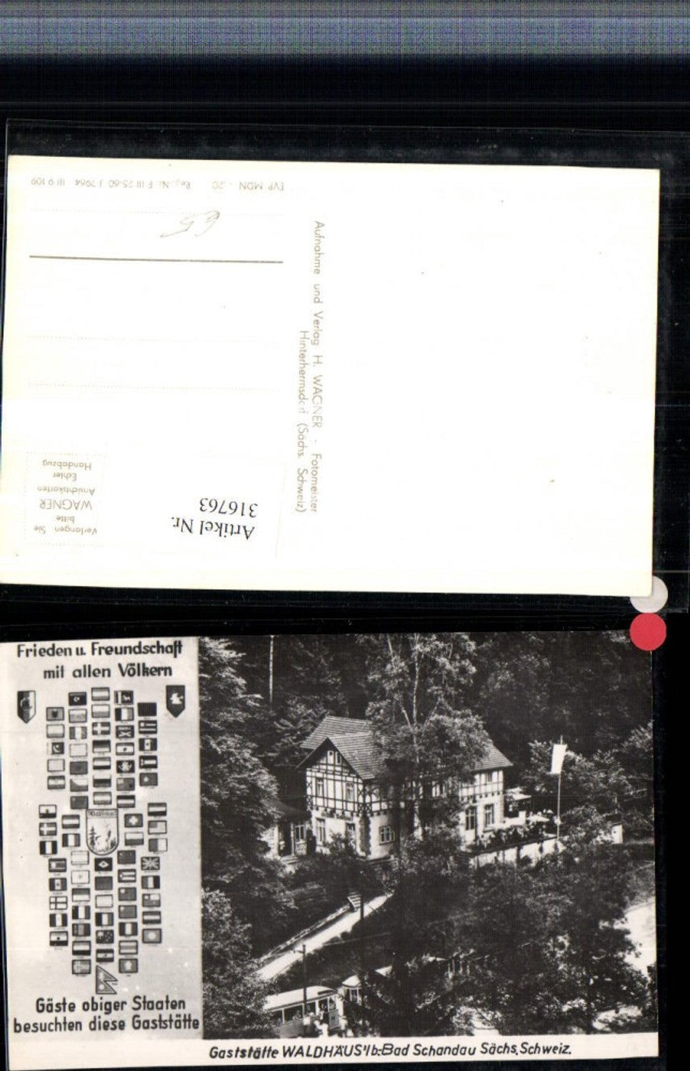 316763,Gaststätte Waldhäusl b. Bad Schandau Länder Wappen