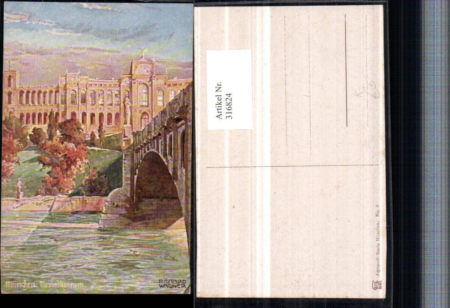 316824,Künstler AK Richard Wagner München Maximilianeum Gebäude Brücke