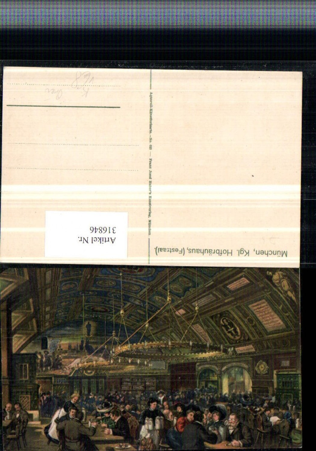 316846,Künstler AK München Königliches Hofbräuhaus Festsaal Bier pub Franz Josef Huber 623