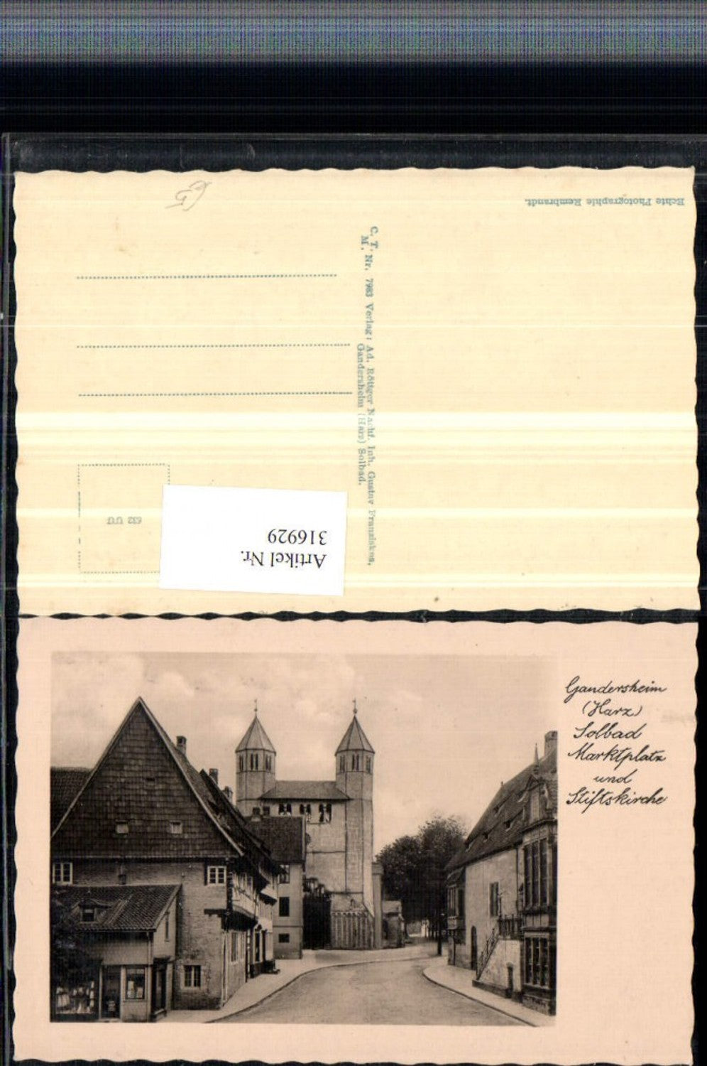 316929,Gandersheim im Harz Marktplatz u. Stiftskirche