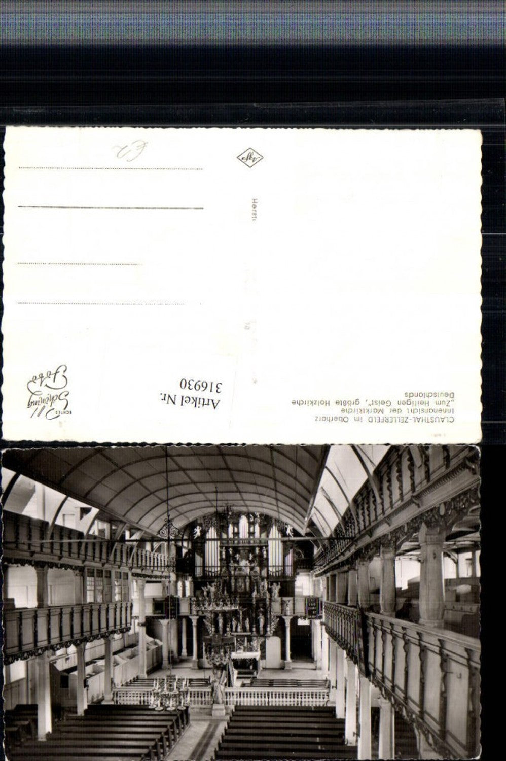 316930,Clausthal-Zellerfeld im Oberharz Marktkirche zum Heiligen Geist Innenansicht