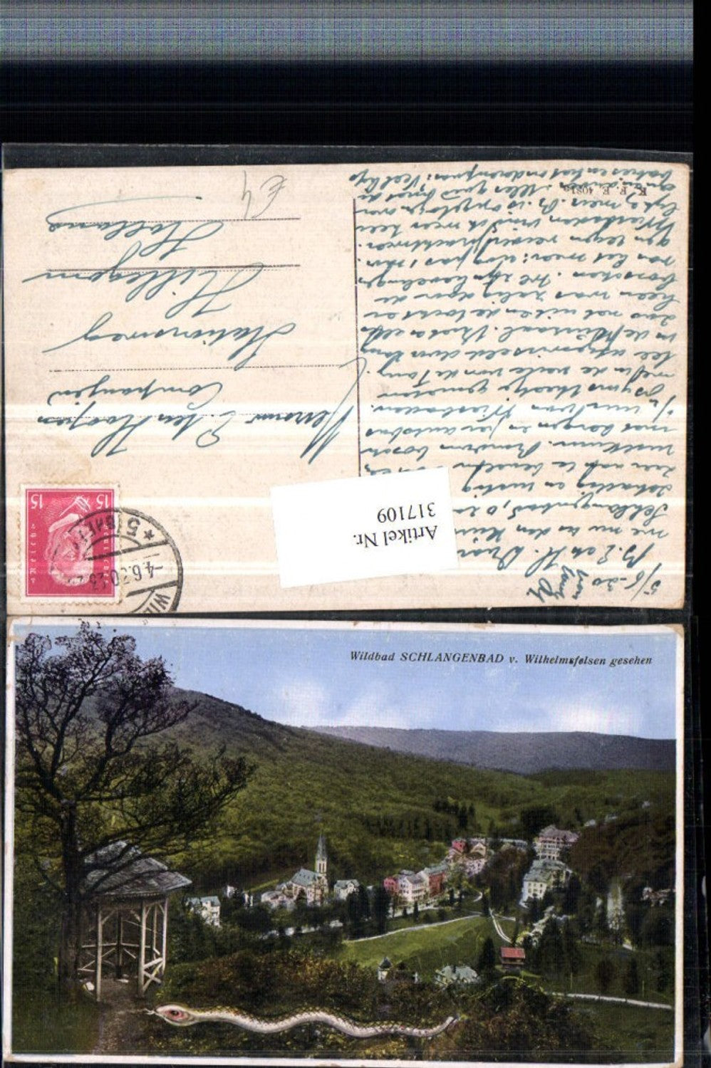 317109,Bad Schlangenbad Totale vom Wilhelmsfelsen Pavillon Schlange