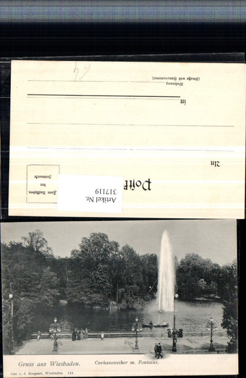 317119,Gruß aus Wiesbaden Kurhausweiher m. Fontäne