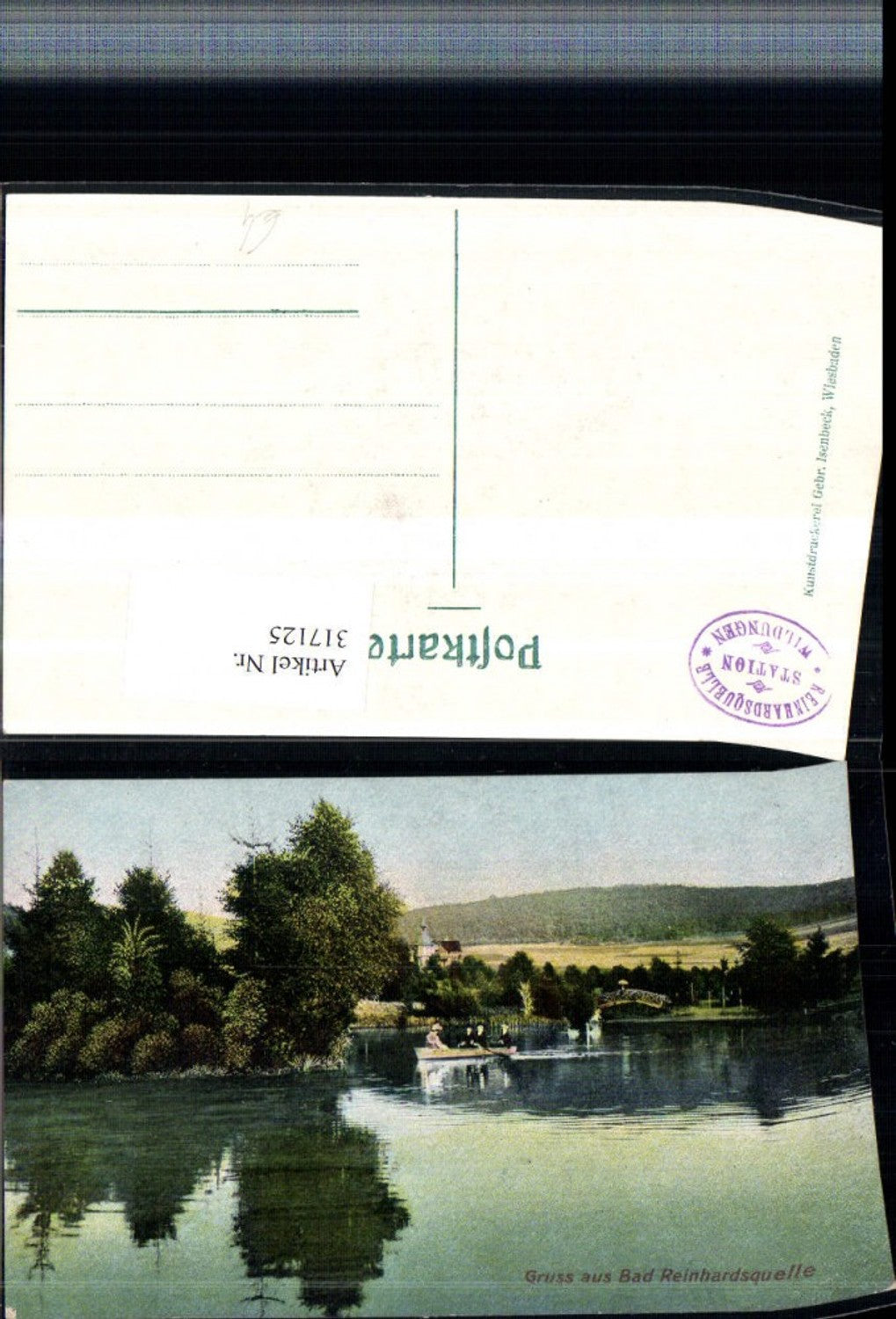 317125,Gruß aus Bad Reinhardsquelle Teich Ruderboot