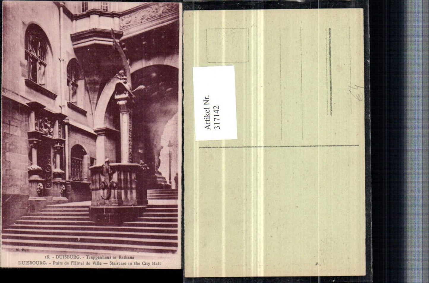317142,Duisburg Treppenhaus in Rathaus Brunnen