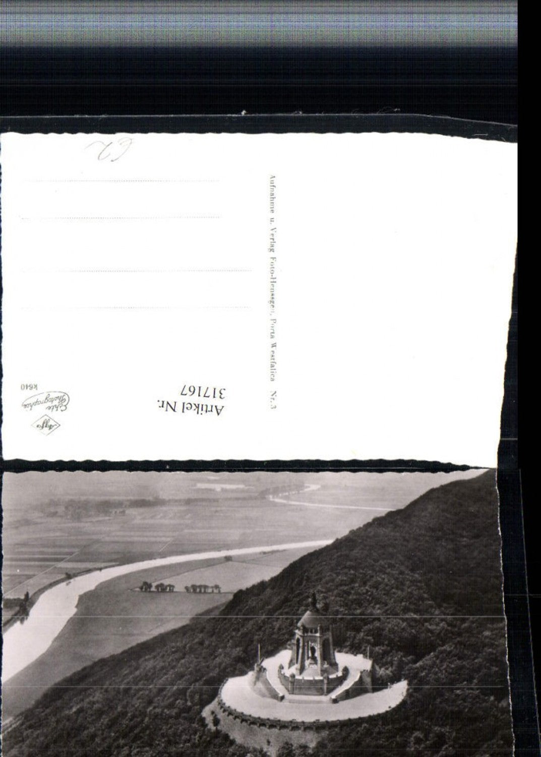 317167,Porta Westfalica u. Weserlauf Fliegeraufnahme