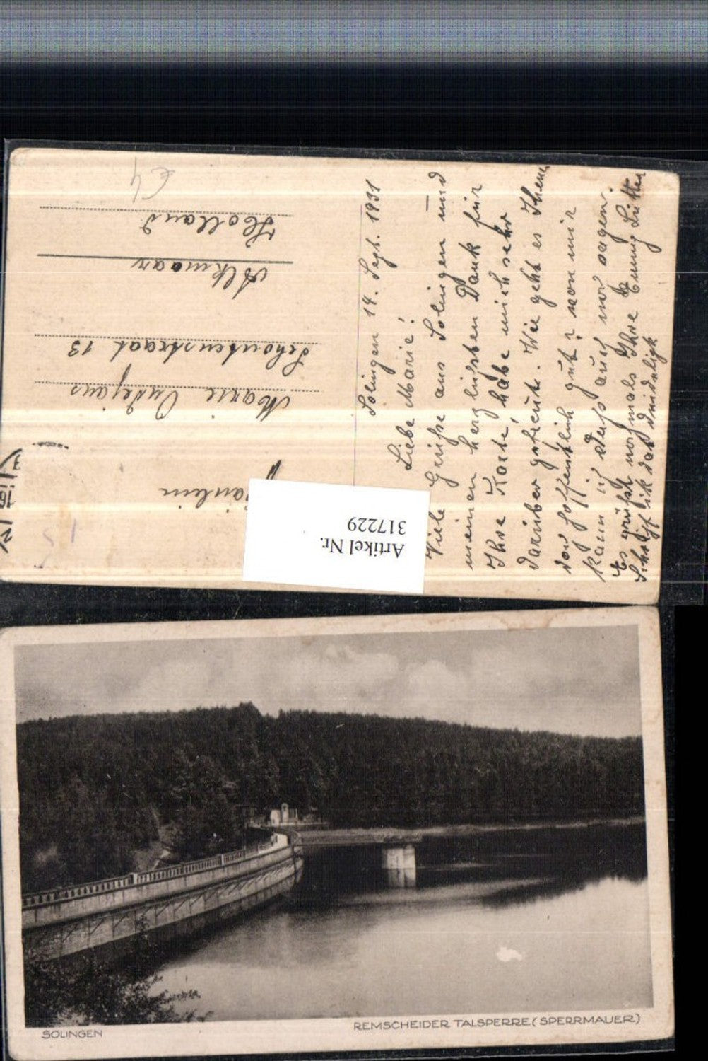 317229,Solingen Remscheider Talsperre Sperrmauer