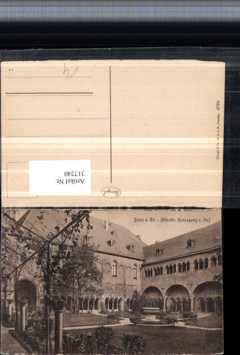 317240,Bonn am Rhein Münster Kreuzgang u. Hof Brunnen pub Stengel & Co 47894
