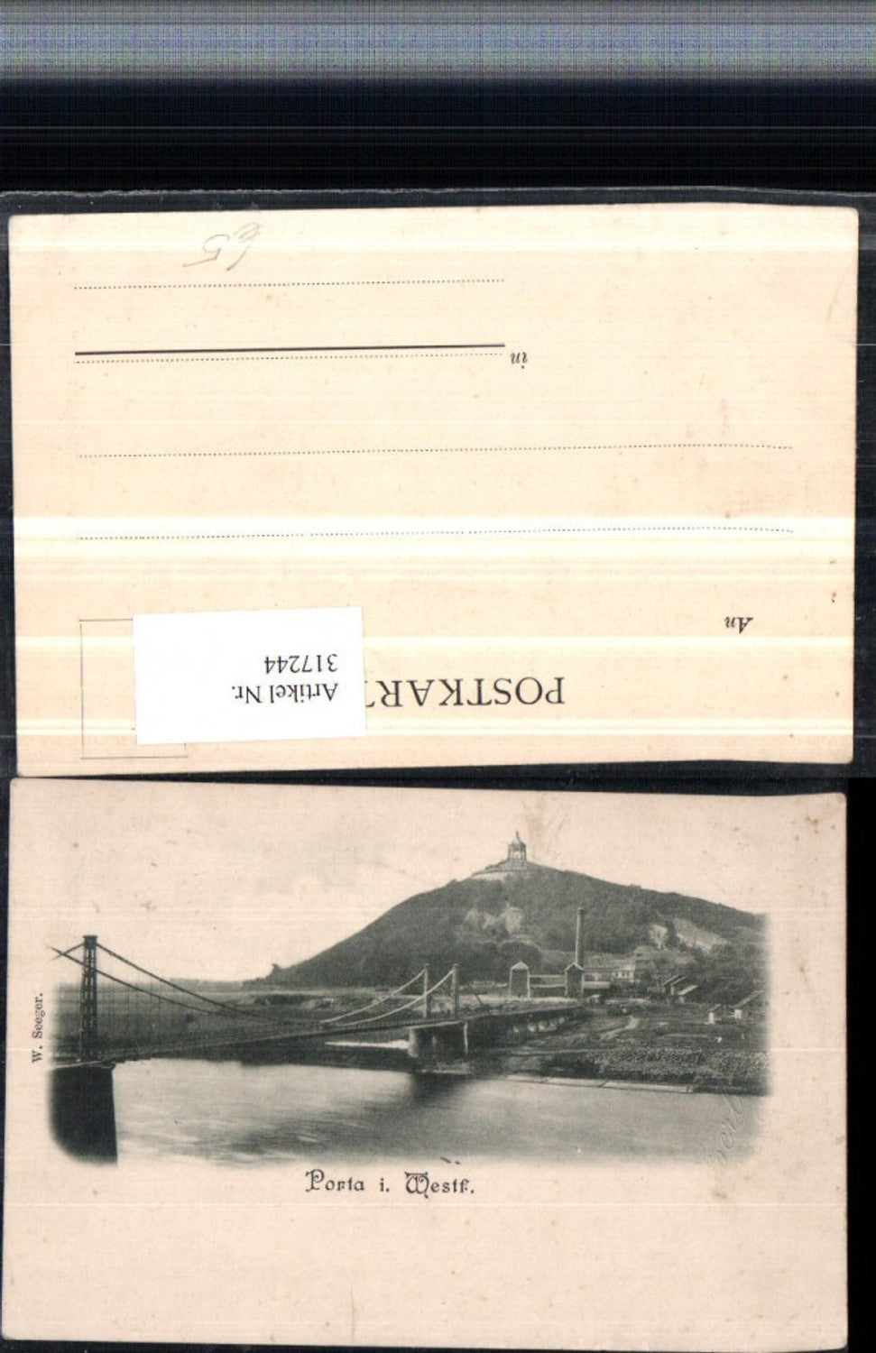 317244,Porta Westfalica Brücke m. Denkmal