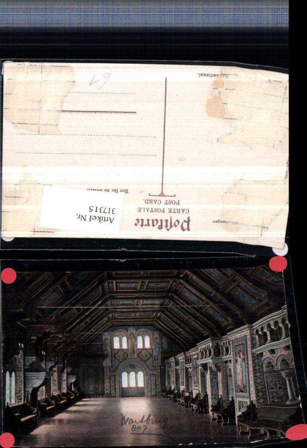 317315, Eisenach Wartburg Banquet Hall Interior View