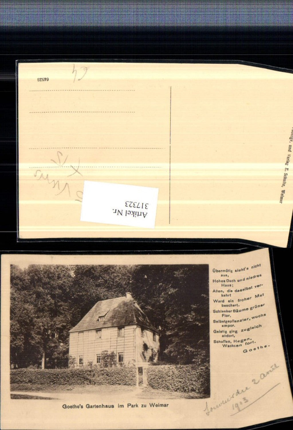 317323,Weimar Goethes Gartenhaus im Park