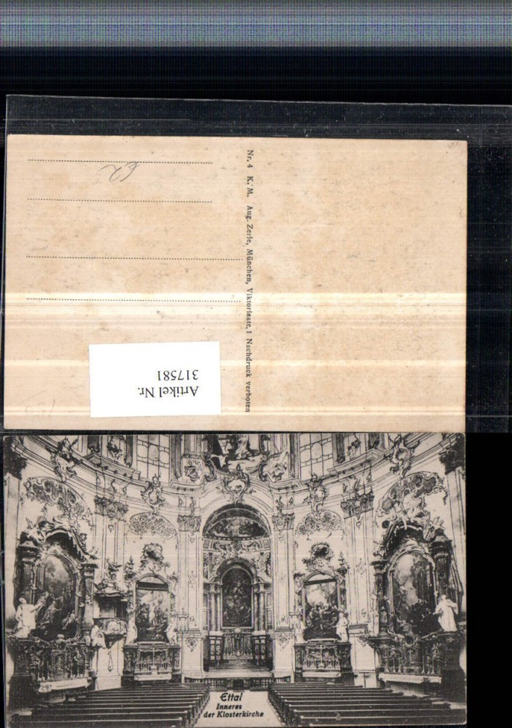 317581,Ettal Klosterkirche Innenansicht