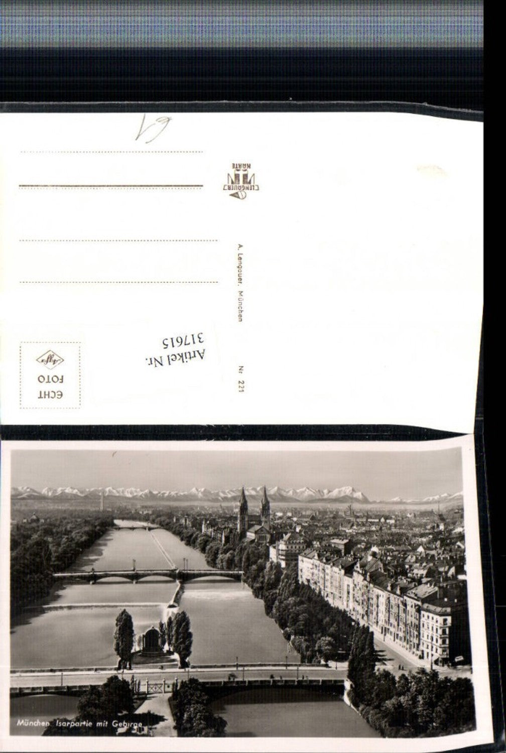 317615,München Teilansicht Isarpartie m. Gebirge Brücken