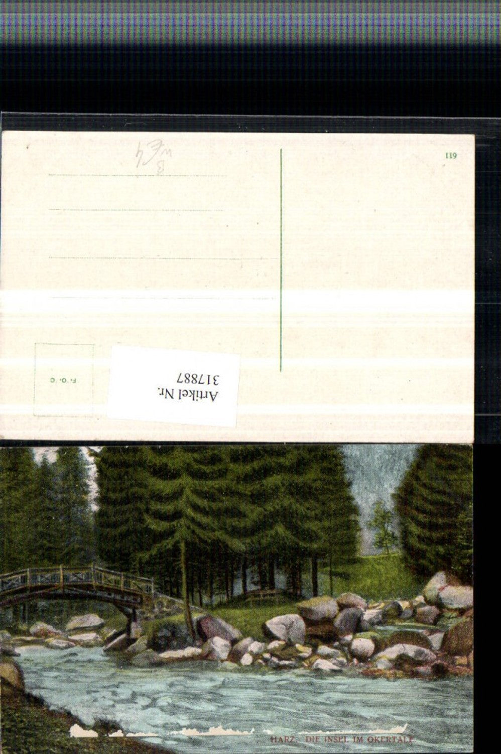 317887,Harz Die Insel im Okertal b. Goslar Wildbach Brücke