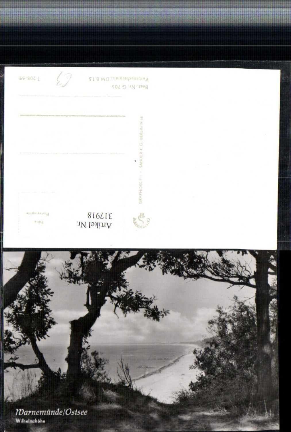 317918,Warnemünde an d. Ostsee Wilhelmshöhe Blick zum Strand