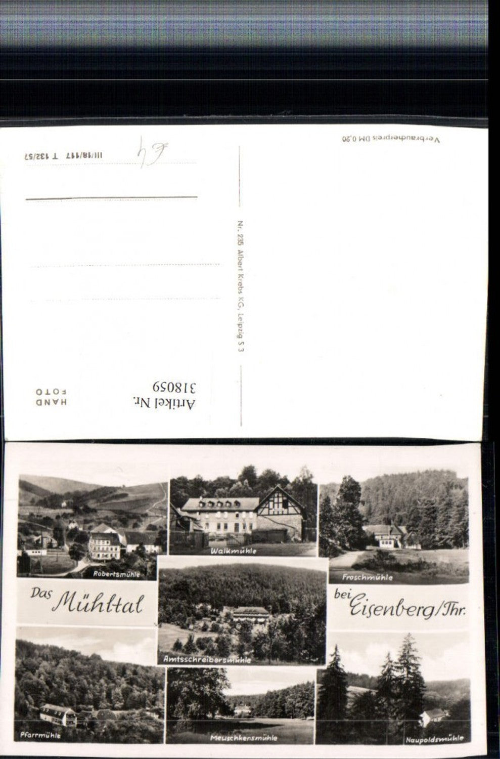 318059,Das Mühltal b. Eisenberg Pfarrmühle Walkmühle Froschmühle Robertsmühle Mehrbildkarte