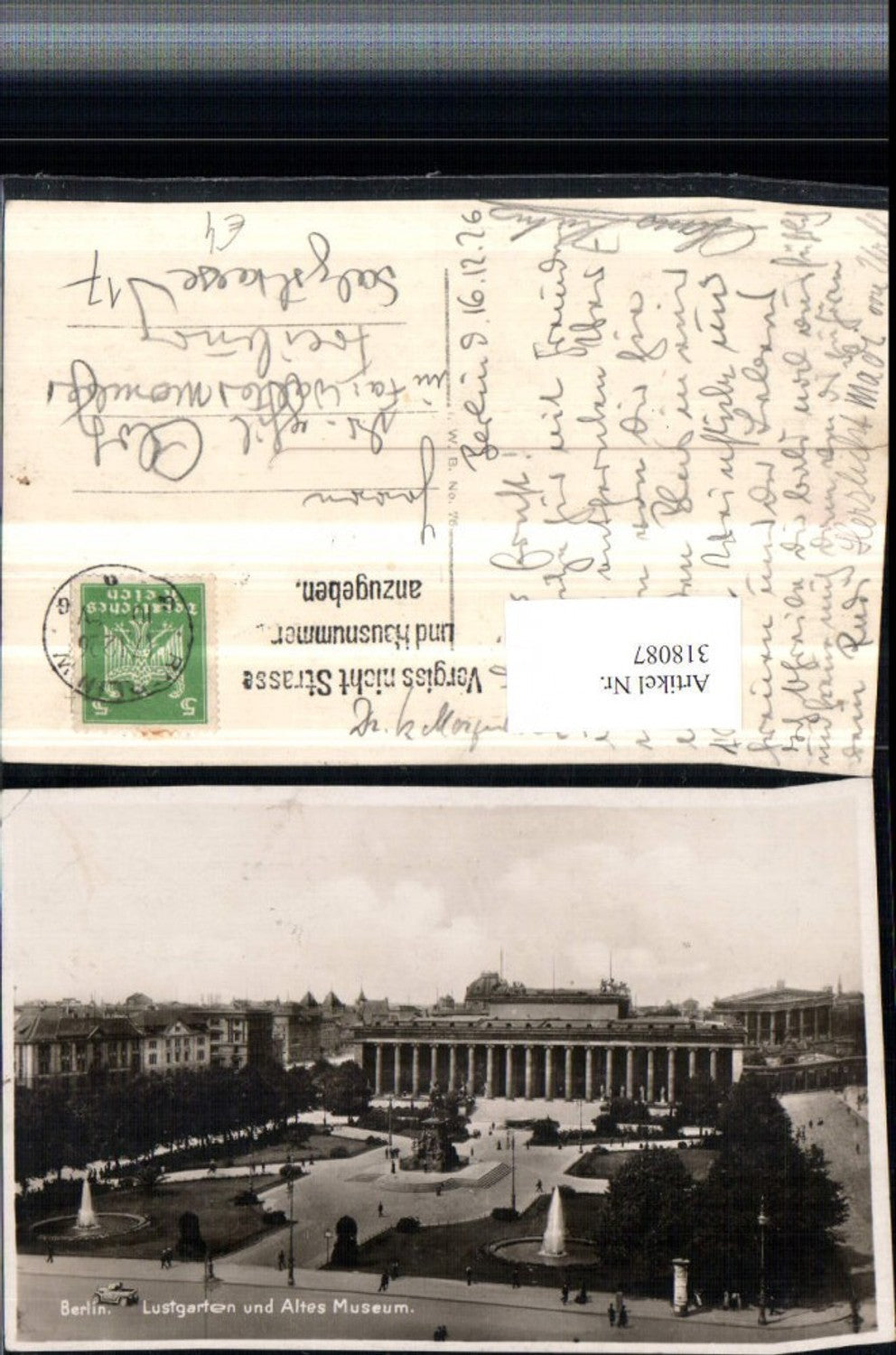 318087,Berlin Lustgarten u. Altes Museum Springbrunnen Denkmal