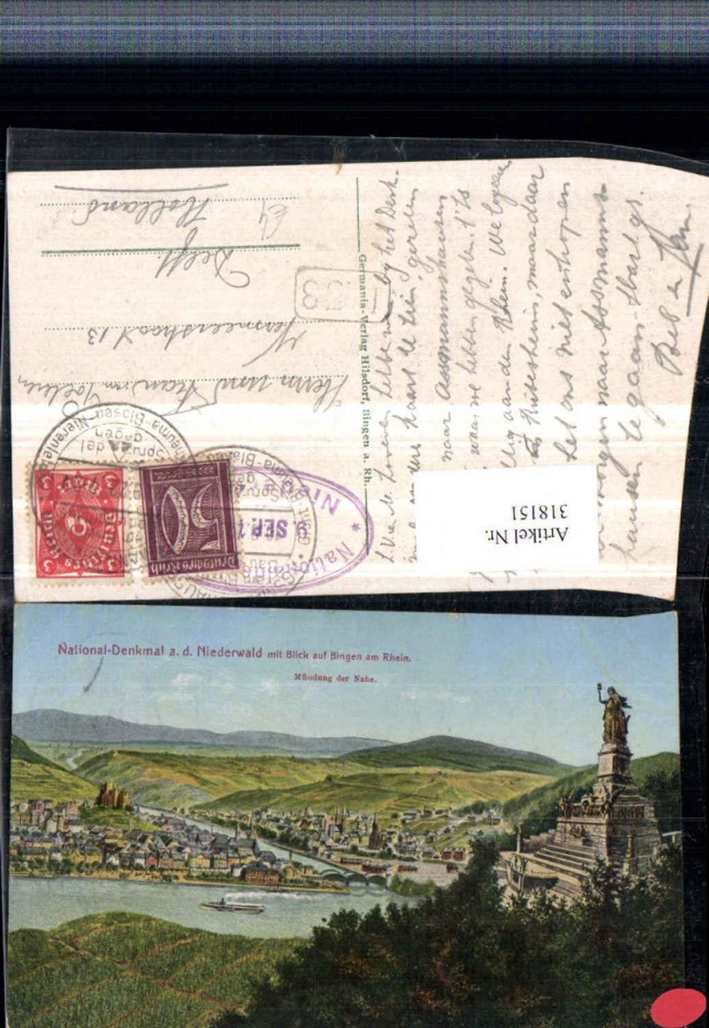318151,National-Denkmal auf d. Niederwald m. Blick auf Bingen am Rhein
