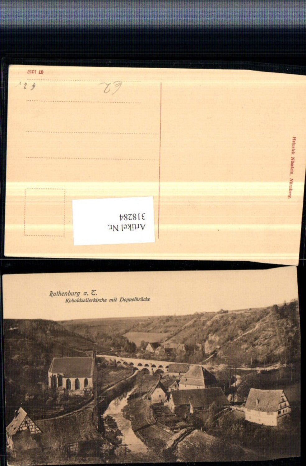 318284,Rothenburg ob d. Tauber Koboldzellerkirche m. Doppelbrücke