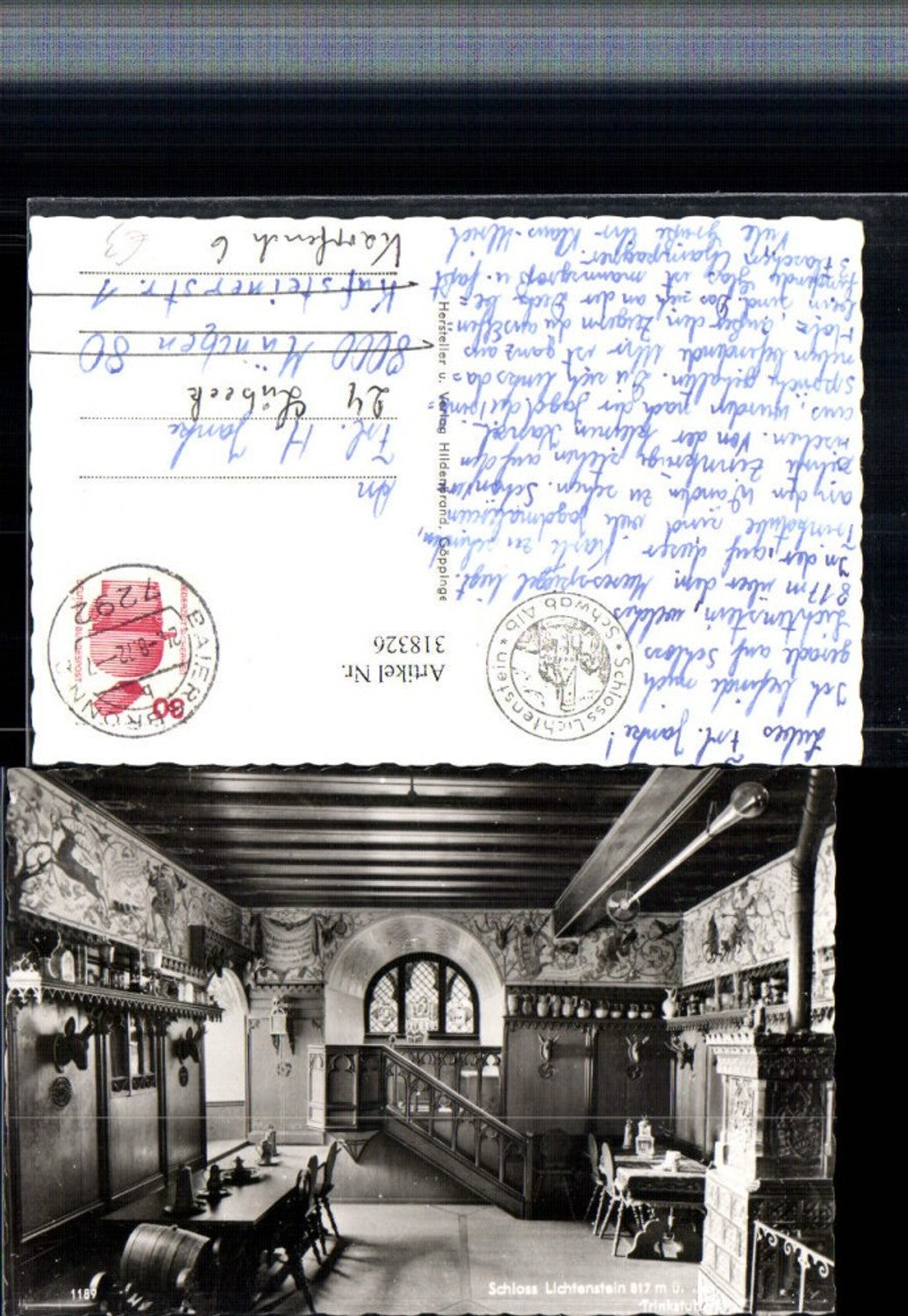 318326,Schloss Lichtenstein b. Honau Trinkstube Innenansicht