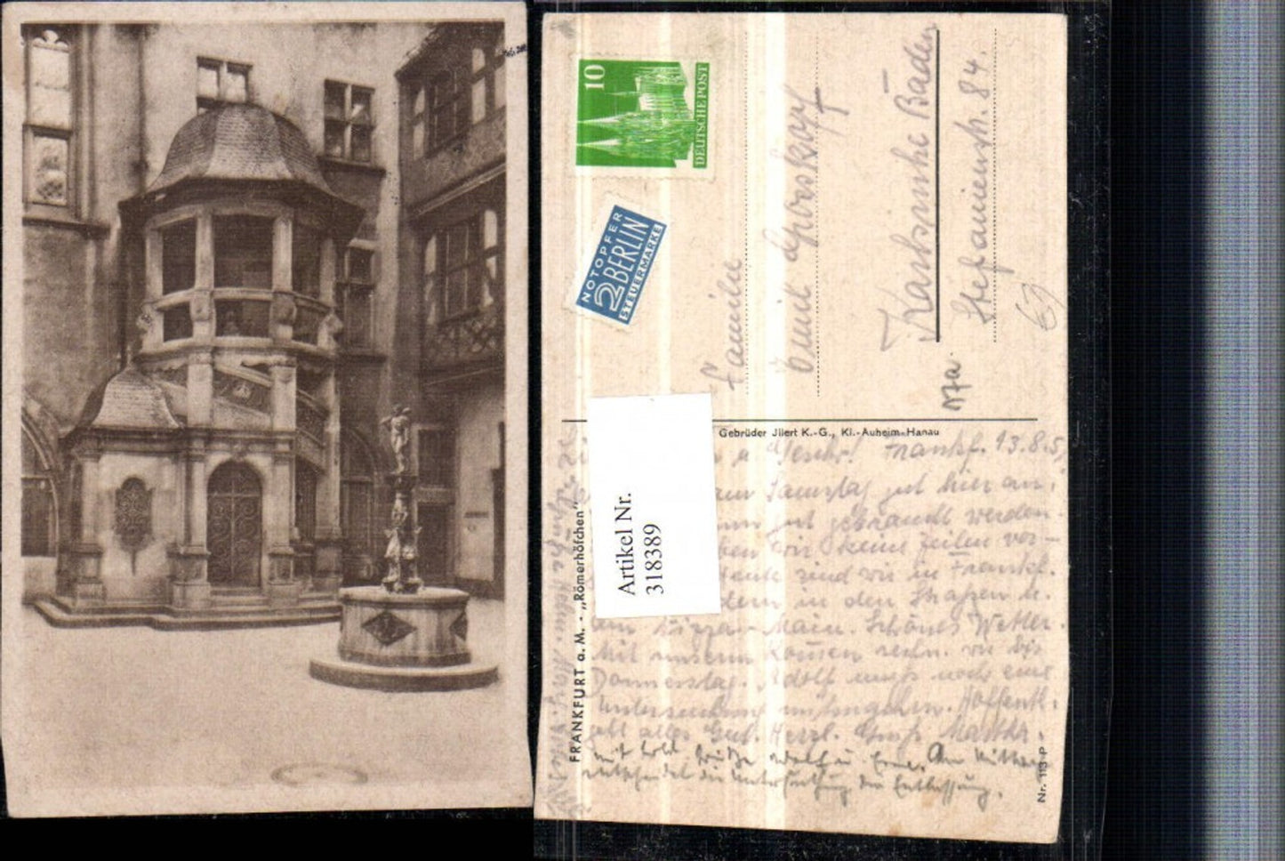 318389,Frankfurt am Main Römerhöfchen Brunnen