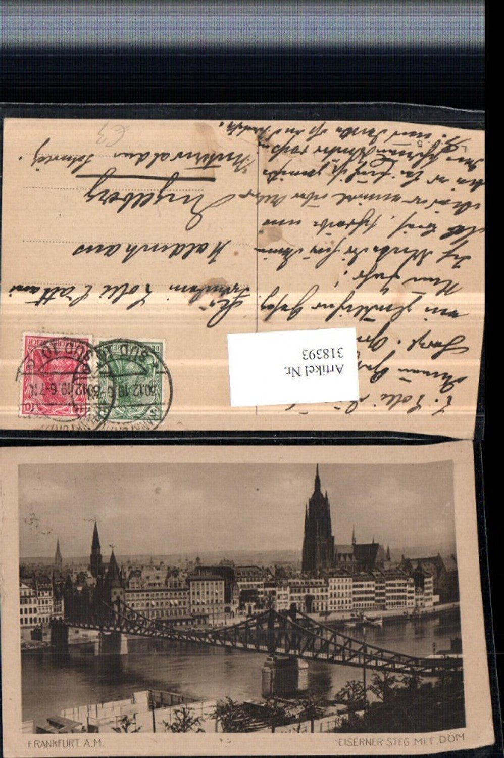 318393,Frankfurt am Main Teilansicht Eiserner Steg Brücke m. Dom