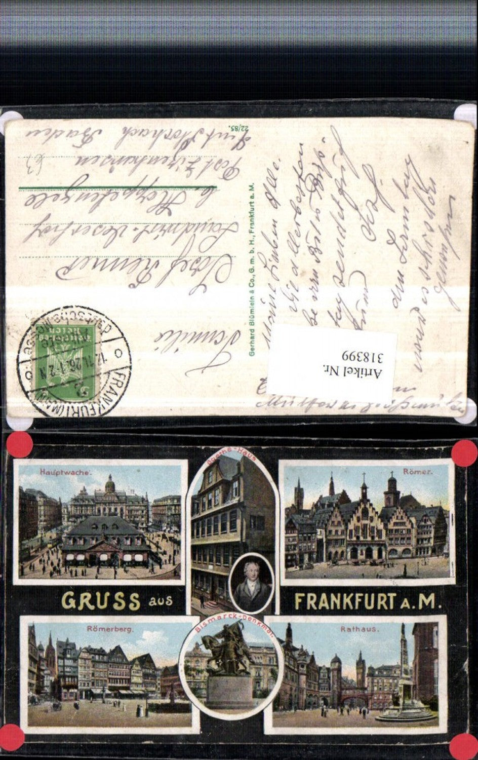 318399,Gruß auf Frankfurt am Main Römer Rathaus Hauptwache Mehrbildkarte