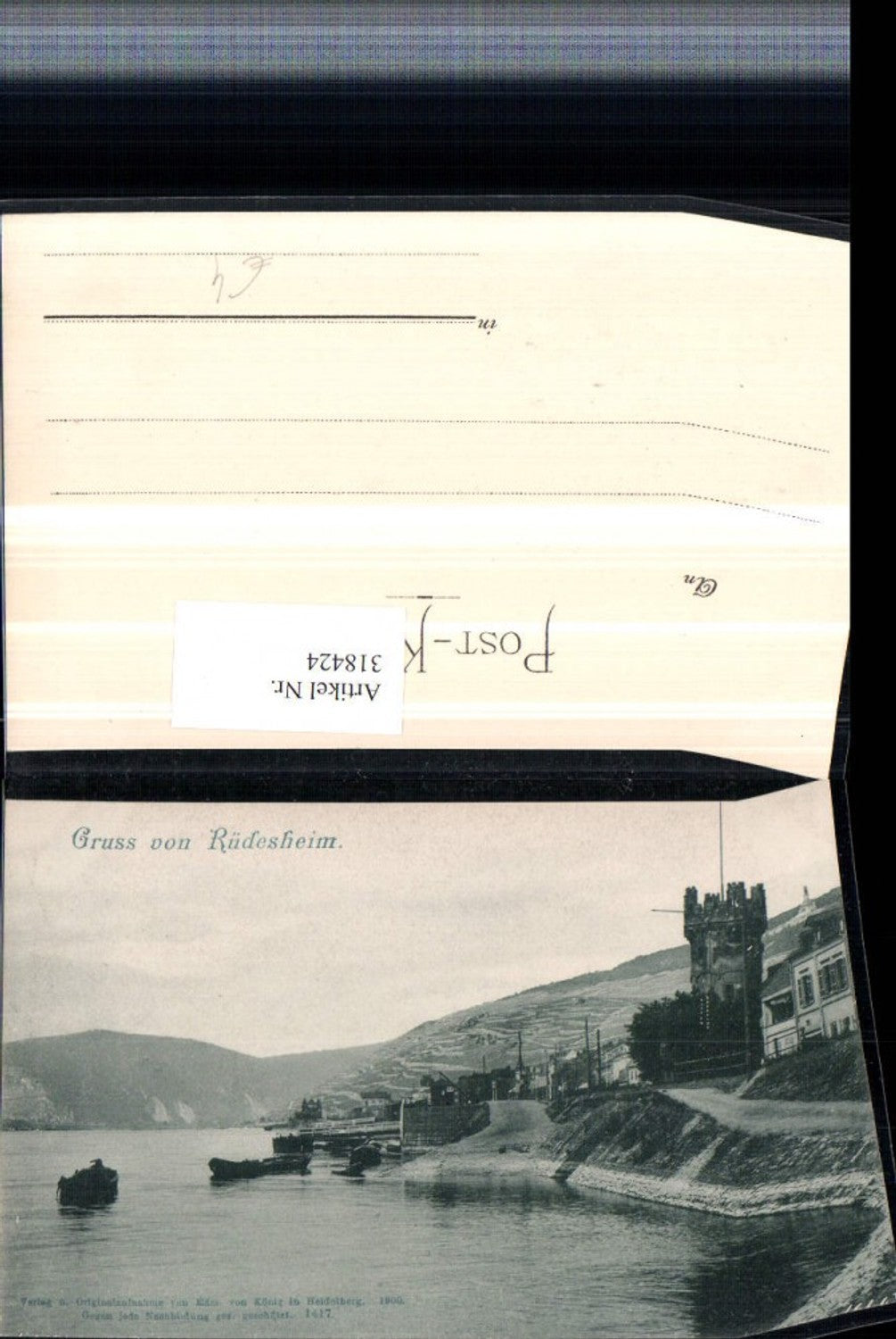 318424,Gruß von Rüdesheim am Rhein Teilansicht Anlegestelle