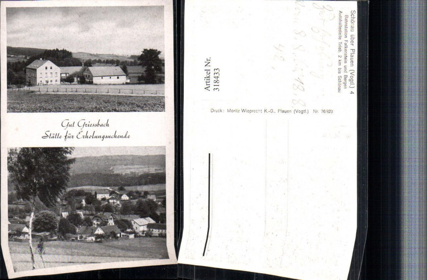 318433,Schönau über Plauen im Vogtland Gut Grießbach Totale Mehrbildkarte